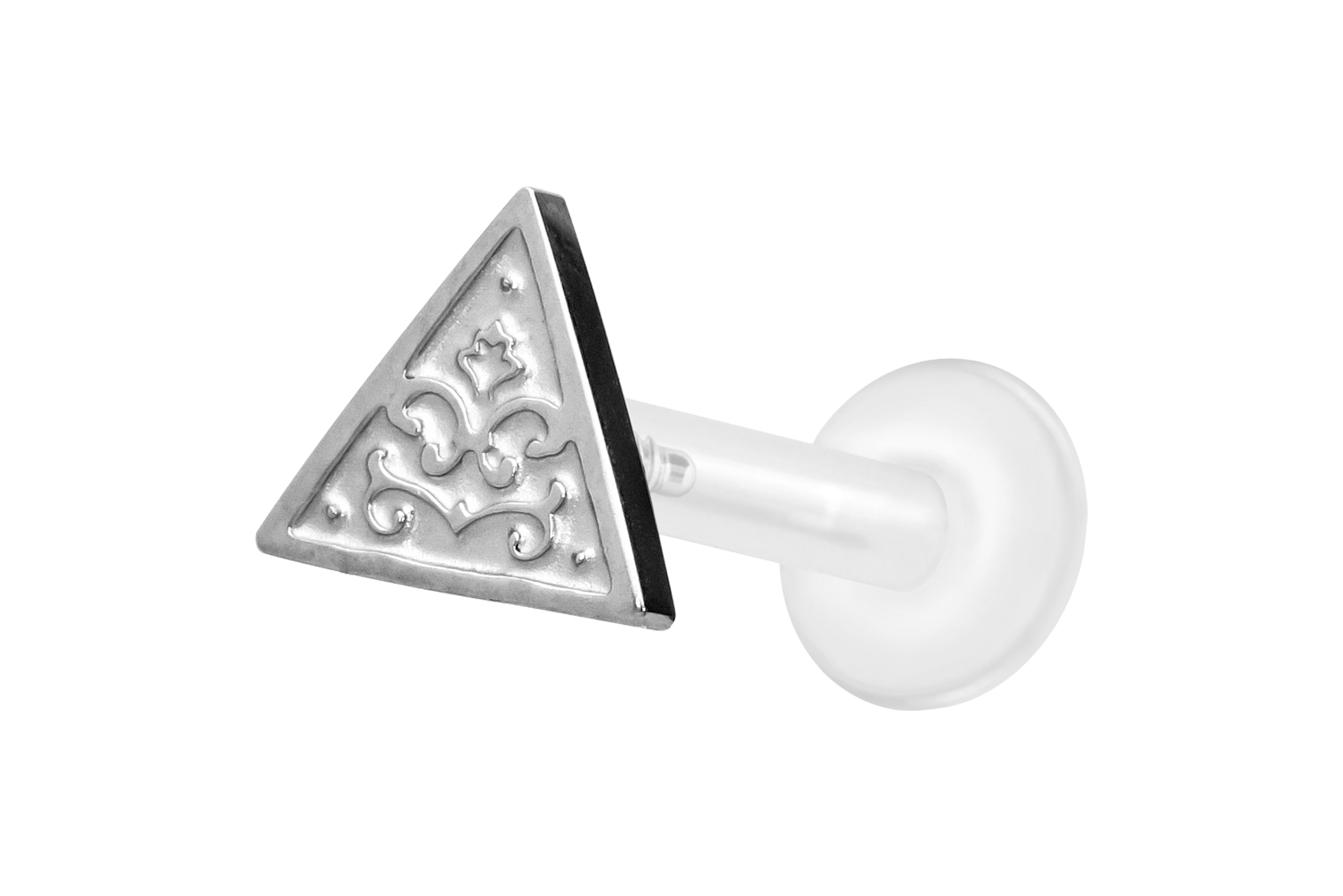 PTFE Labret Piercing mit Innengewinde + Titan-Aufsatz DREIECK